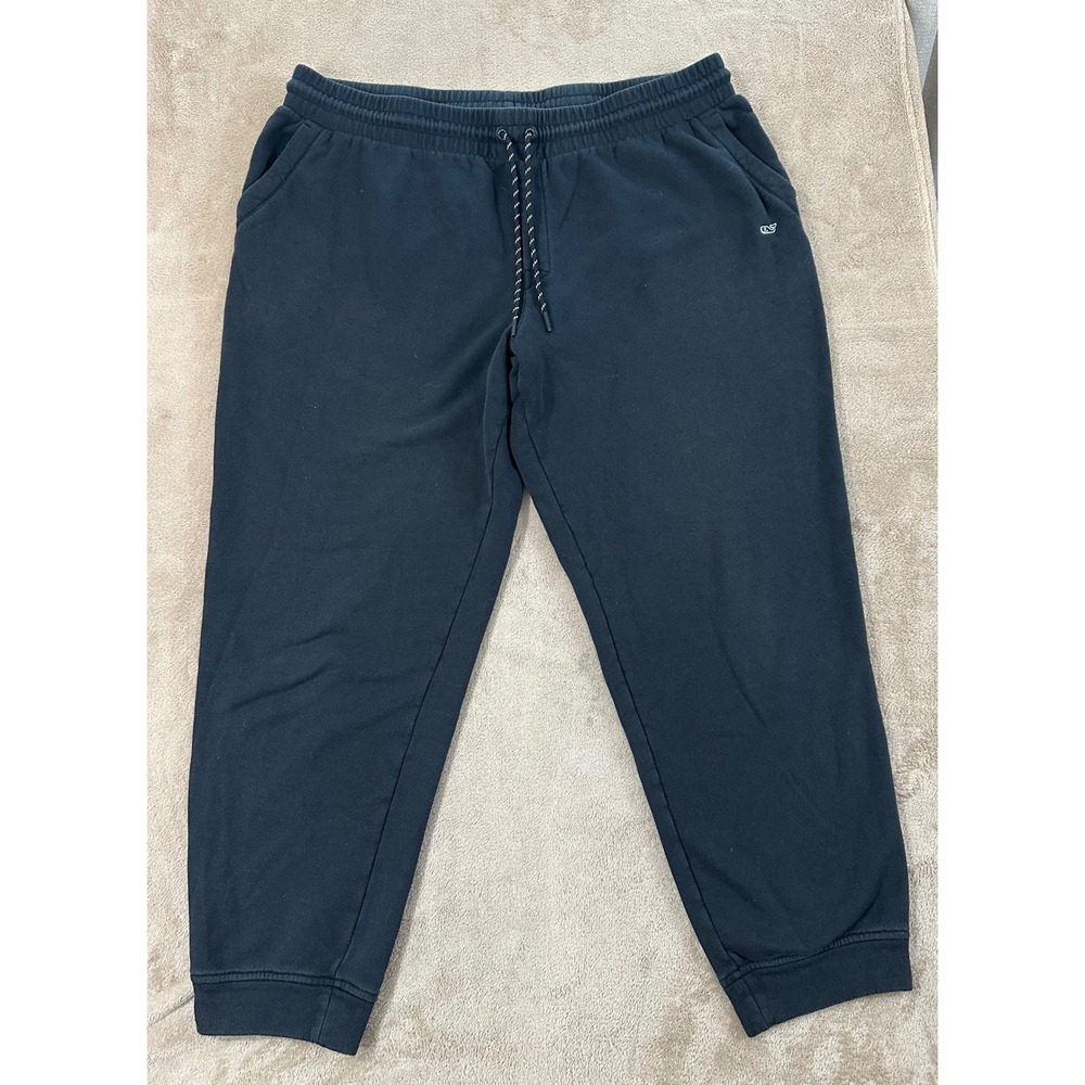 Vineyard Vines Millbrook Fleece Joggers Men Size 2XL Black sweatpants Drawstring